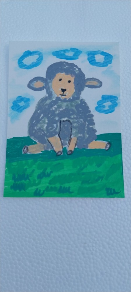 G.A.Titan Acrylic Painting IMPRESSIONISM Sheep Farm Whimsical Animals Artwork