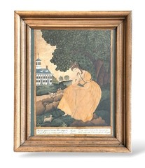 Maria from Sterne’s A Sentimental Journey American School watercolor Folk Art