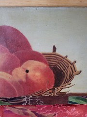 BEAUTIFUL~ Signed 1909 Peaches Fruit Still Life Oil Painting ON CANVAS