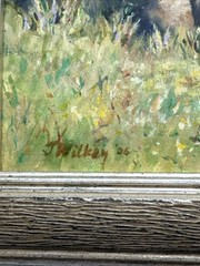 JANIS WILKEY PAINTING COWGIRL HEAVEN WOOD SIGN LANDSCAPE REGIONALISM AMERICAN
