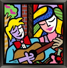 Jozza ** Serenade ** Signed on Canvas 32×32 (37×37 FRAMED)