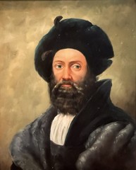 Oil Painting On Board PORTRAIT WEALTHY RENAISSANCE MAN Ornate Gold Frame 17 X 19