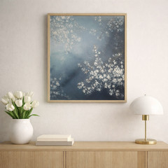 art 708 original oil painting 100×100 cm White Blossoms Stil life floristic