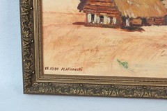 Vintage Homestead Cottage Oil Painting Signed M. Wianecki 15.09.90