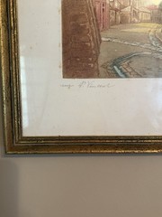 Antique Henri H Tourneau Etching 1920s -Montmartre, Paris Five Piece Framed Lot