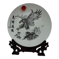 Plate 10″ Porcelain Decorative Painting Handmade with Stand 1 Piece Available d