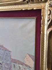 Original Vtg Mystery Artist Painting Of Venice Canal Scene Signed & Framed READ