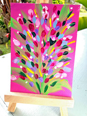 ACEO/ATC Original Flowers Acrylic Mini Art Painting „Wildflowers“ 3.5×2.5