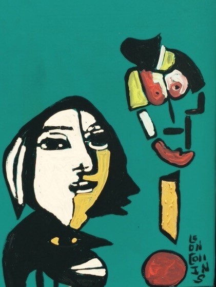 Folk Art by Leon Collins: Giclee Reproduction of „Picasso-Esque“ 16″ by 20″ 