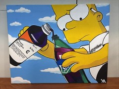 Custom Bart Simpsons Canvas. Hand Painted Art 20×16” CV JD