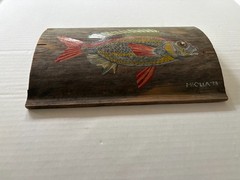 Original Fish Painting on Reclaimed Wood- 7 x 11″