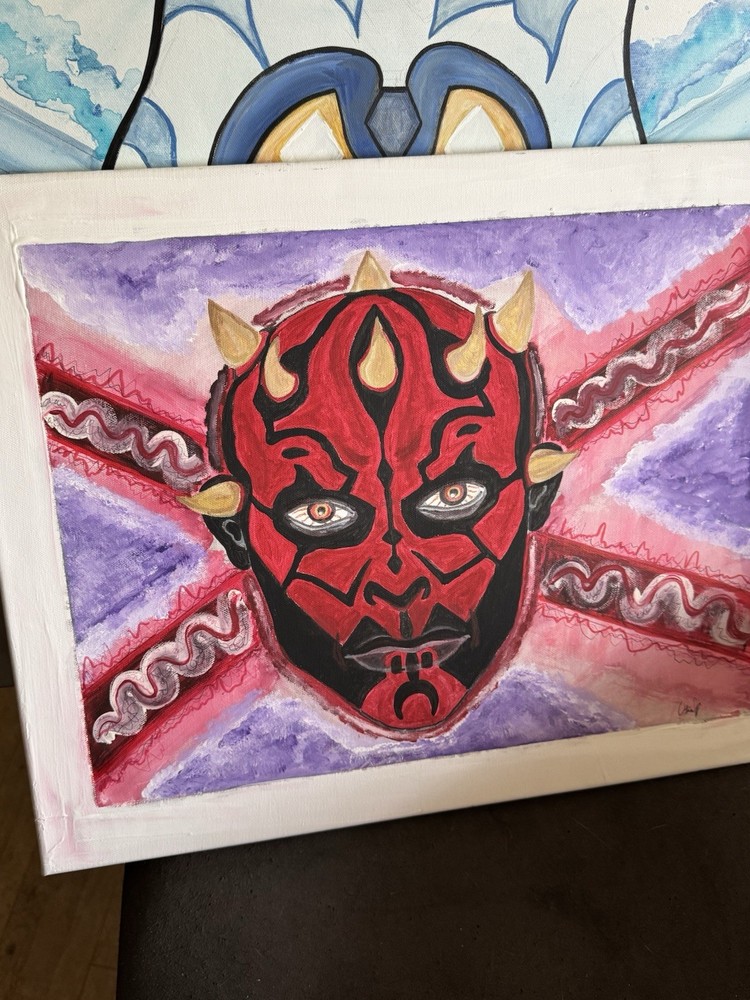 Darth Maul Painting Acrylic Mixed Media