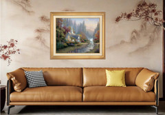 Thomas Kinkade ~ Forest Chapel ~ R/E 20×24 Framed Oil on Canvas