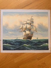 Boat Ship – Original oil Painting on Canvas 23 1/2”x 26 1/2”