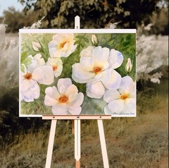 Original brand new large watercolor ”Summer” $160 Home decor art gift