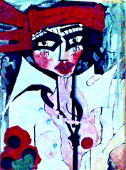 Original painting Part Nude Woman modern impressionist art 18x24x1 large by pb