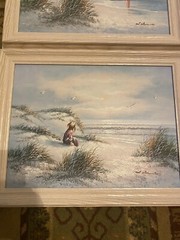 Vintage Oil Paintings Signed L. Marcus Seascape Framed (2 paintings) Beach Ocean
