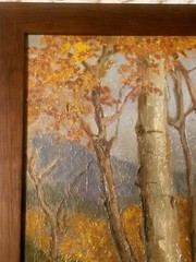 FINE O/B IMPRESSIONIST LANDSCAPE STILL LIFE PAINTING ASPENS SIGNED SARAN TAOS NM