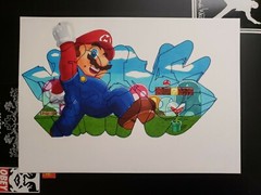 Frank Graffiti Art Original 8.3×11.7 Nintendo Mario Bros Pop Art Abstract Cope2