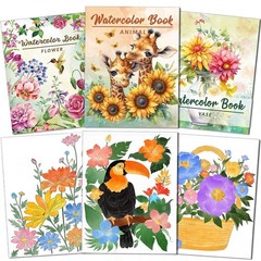 8.5 * 11″ Watercolor Workbook,3 Watercolor Coloring Books for Adults,water Co…