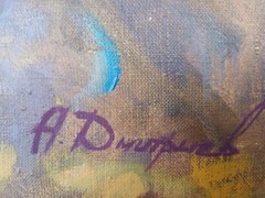 Oil painting Conversation Landscape Ukrainian painter Canvas original genre art