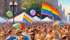 Original gay LGBTQ art painting „Pride“ signed by the artist, Large Size
