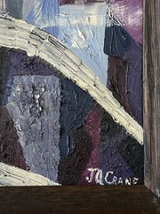 ORIGINAL MID CENTURY AMERICAN MODERNIST PAINTING SIGNED A. CRANE
