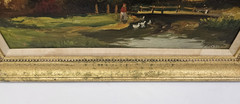 Sunshine and Shadows after Rudolf Weber Oil on Board Artist Signed, 22×25 framed
