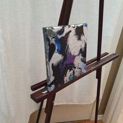Original 8″x8″ Abstract Acrylic Fluid Art Pour Signed Painting (See Video)