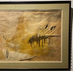 Large Signed Werner Drewes 1969 Modernist Watercolor On Rice Paper 21” X 31”