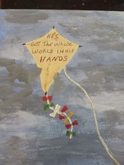 BAD WEATHER DAY AND KITE PAINTING 12X16 (FLOODING WATERS)-SIGNED