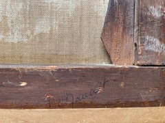 19th Theodore GUDIN – Antique Old Master Oil – Fire by the Coast – Boat and Ship