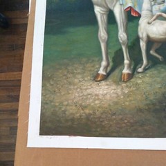 Hand painted oil on canvas, Repro. 30″w x 40″h.