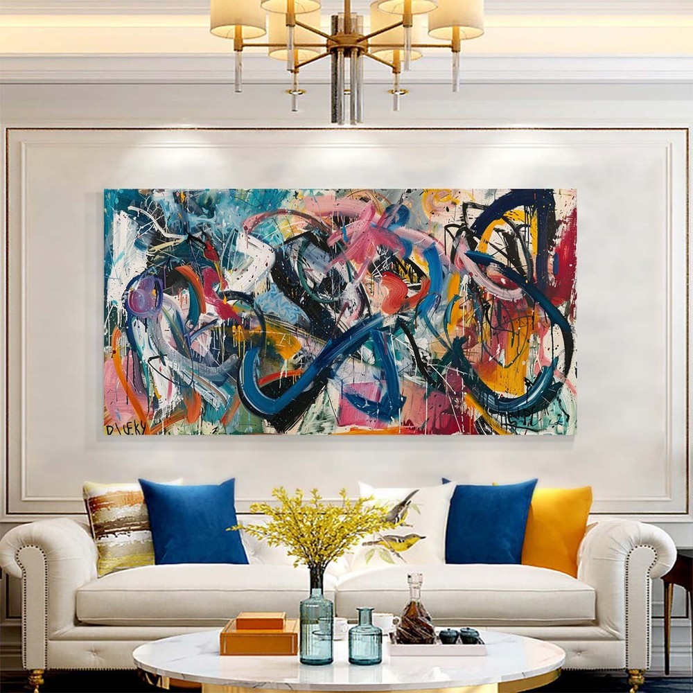 hand painted canvas wall art aesthetic abstract graffiti wall art abstract