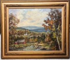 Barbara Van Stappen MT MANSFIELD Autumn STOWE Village Vermont Landscape PAINTING