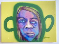Original Art Pop Outsider Urban Surreal Trippy Portrait Modern Canvas Oil