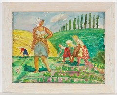 Anatoli Dovzhenko (1932-1991), „Kolkhoz Women at Work“, Watercolor, 1964