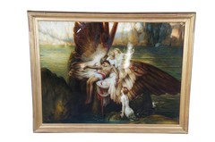 Lament for Icarus Greek Mythology Oil Painting After Herbert James Draper 65″