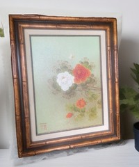 Vintage Original Oil Painting Flowers, Butterfly G. Young Signed Framed