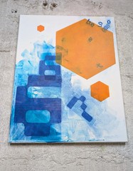 Original Art Mixed Media Acrylic Painting 16×20 on Canvas. ‚Digital Future‘