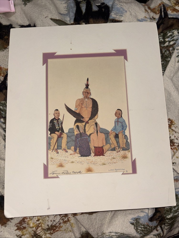 Loren Pahsetopah „Things To Be Remembered“ 1990 NATIVE AMERICAN ART 5 By 7.5