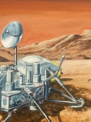 Large Space Painting Craft Vintage Technology Nasa Artist Illustration Listed