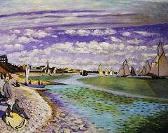 Claude Monet Repro Oil Painting – Regatta at sainte-adresse – size 36″x28″