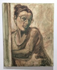 Estate Sale Collection Texas Artist Acrylic Woman Painting on Canvas 24″ x 30″