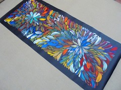 LOUISE NUMINA 130 x 55 cm Original Aboriginal Painting. Bush Medicine Leaves