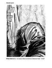 Modern art Judaica „Windy Kotel“ ink/gouache/silver acr/marker 18×24″ original