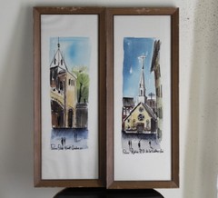 VTG 1965 Pierre Signed Watercolor Quebec Canada MidCentury Original Painting