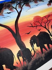 AUTHENTIC African Elephant Painting (NOT a Print or a Copy) African Art UNFRAMED
