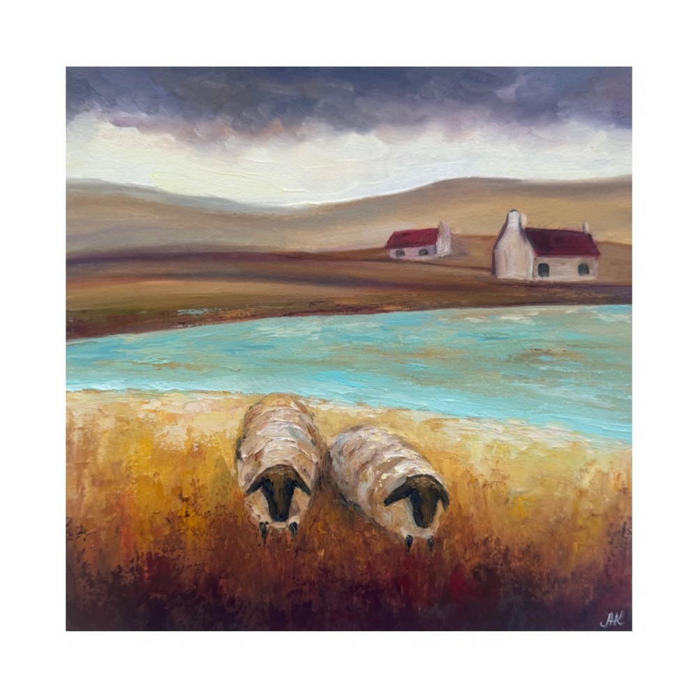 Scotland Painting sheep Original Art Scotland Landscape artwork Scottish Hills