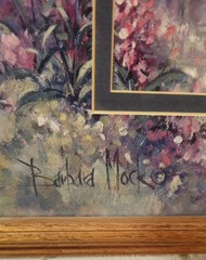 Barbara Mock Signed Framed Large Impressionist Oil Painting Woman in Garden